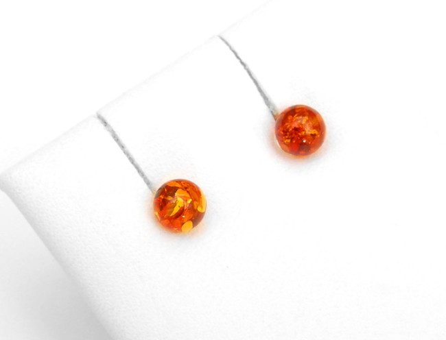 Go to product Cognac amber earrings