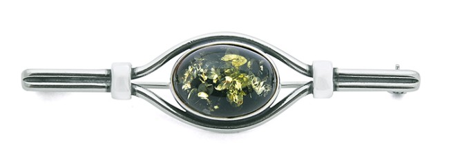 Go to product Green amber brooche 