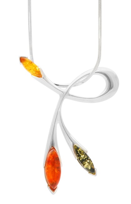 Przejdź do produktu Naszyjnik z koniakowym, zielonym i cytrynowym bursztynem