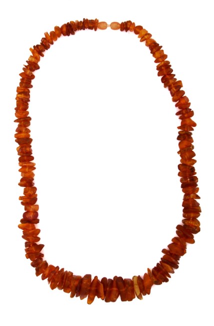 Przejdź do produktu Korale z koniakowym, nieoszlifowanym  bursztynem