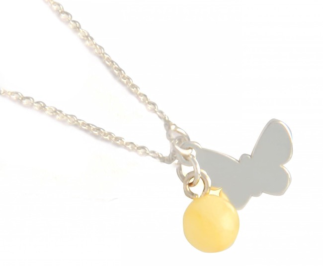 Przejdź do produktu Naszyjnik "Celebrytka" z mlecznym bursztynem