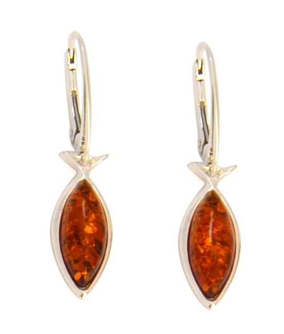 Przejdź do produktu Kolczyki z koniakowym bursztynem