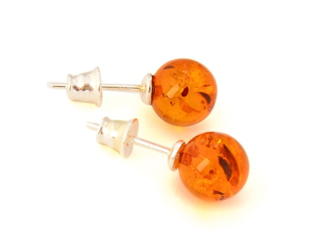 Go to product Cognac amber earrings