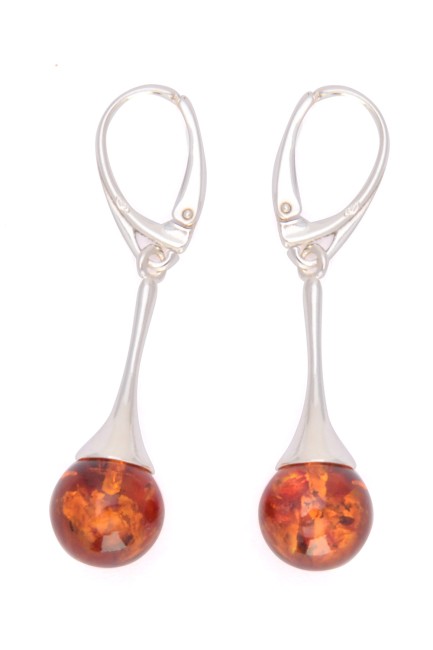 Przejdź do produktu Kolczyki z koniakowym bursztynem