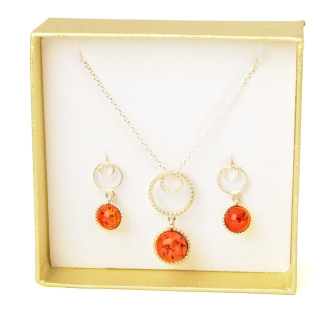 Przejdź do produktu Naszyjnik "Twist" z koniakowym bursztynem