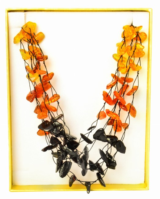 Przejdź do produktu Naszyjnik z koniakowym, wiśniowym i cytrynowym bursztynem