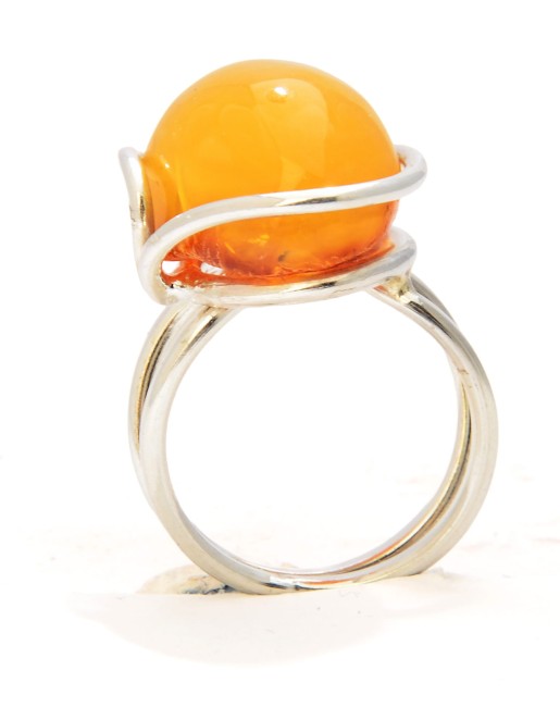 Przejdź do produktu Pierścionek z mlecznym bursztynem - regulowany