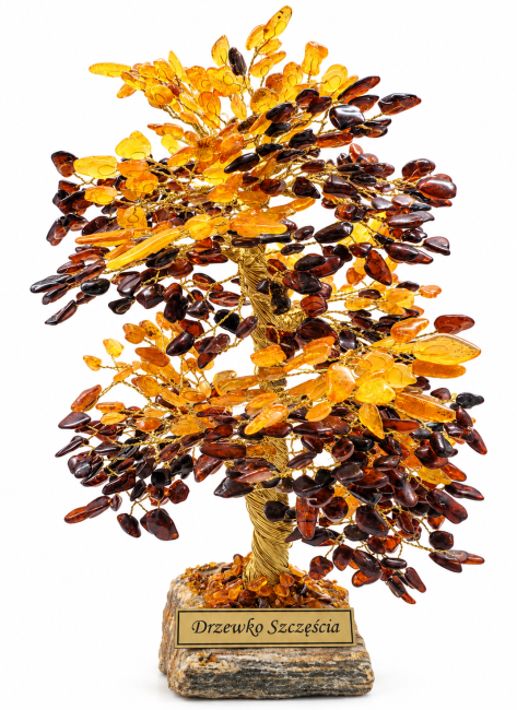 Go to product Royal Tree of good luck with yellow and cognac amber