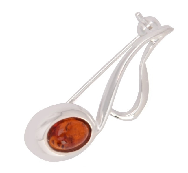 Przejdź do produktu Broszka "Nutka" z koniakowym bursztynem