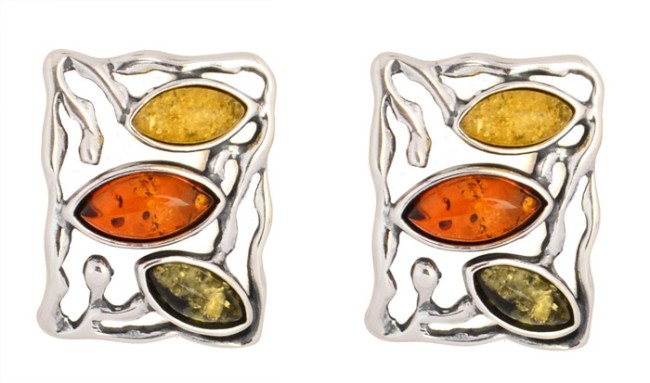 Go to product Mixed colors amber earrings
