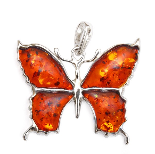 Go to product Cognac amber pendant "Butterfly"