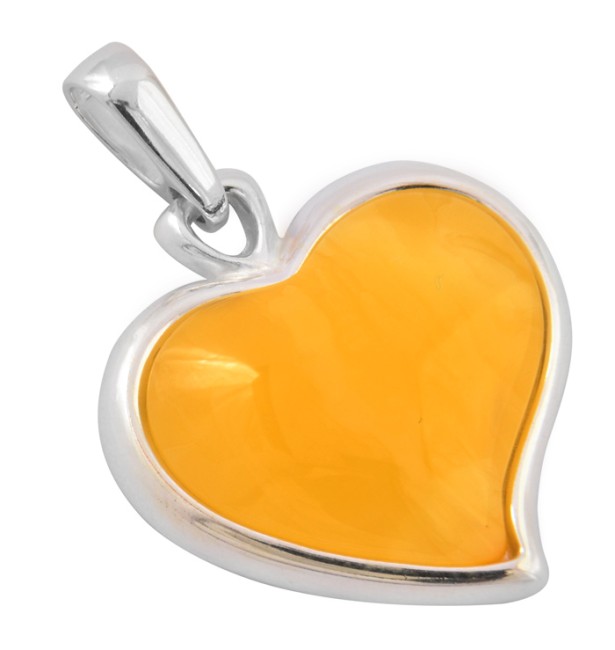 Go to product Yellow amber pendant Heart