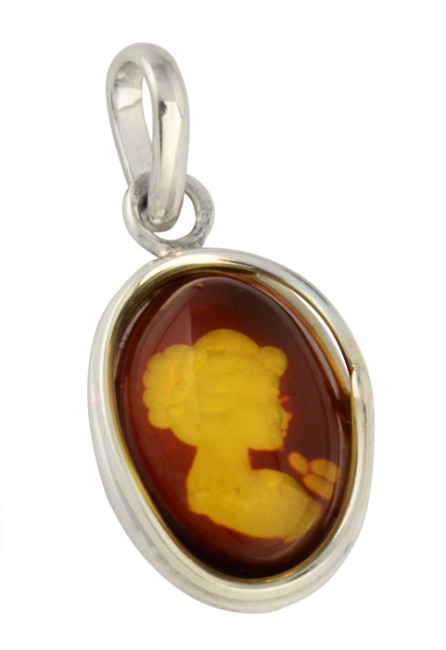 Go to product Cognac amber pendant "Cameo"